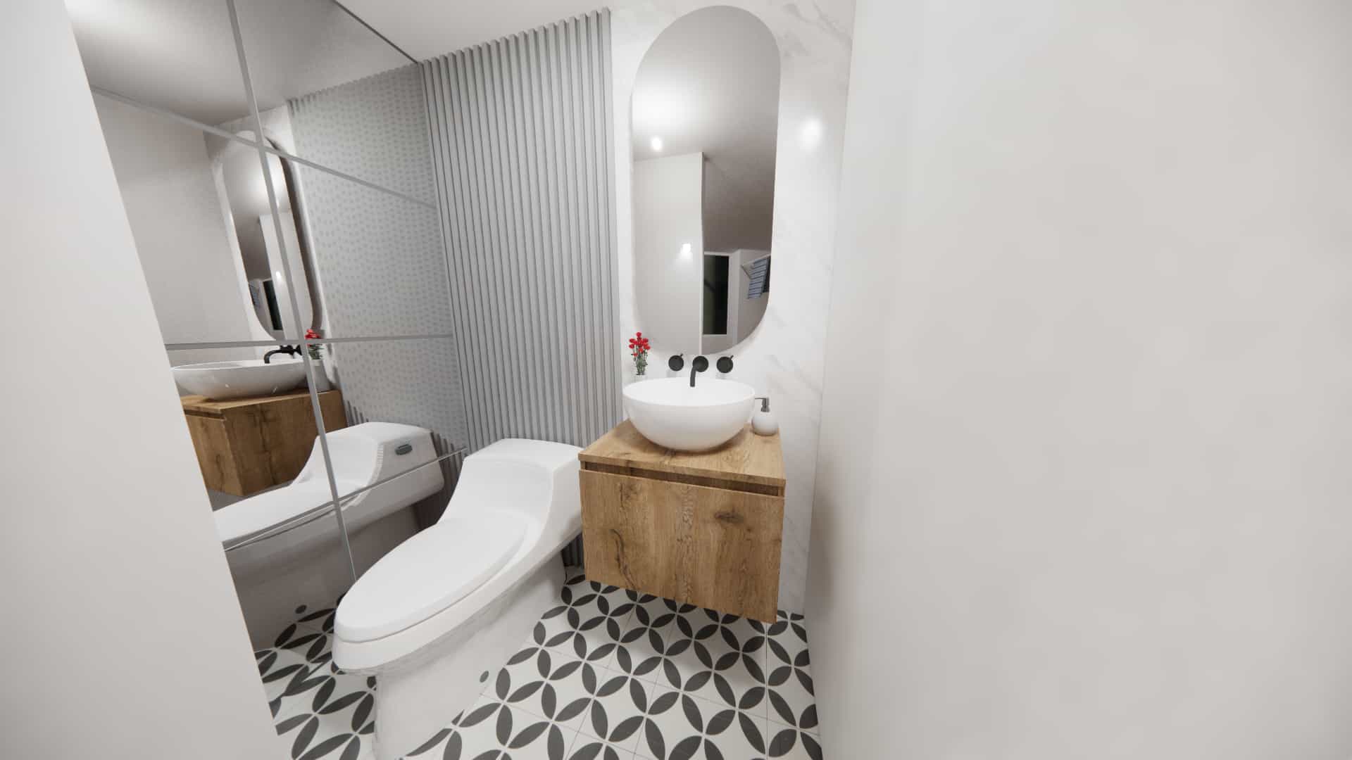 Diseño Baño Social Patio