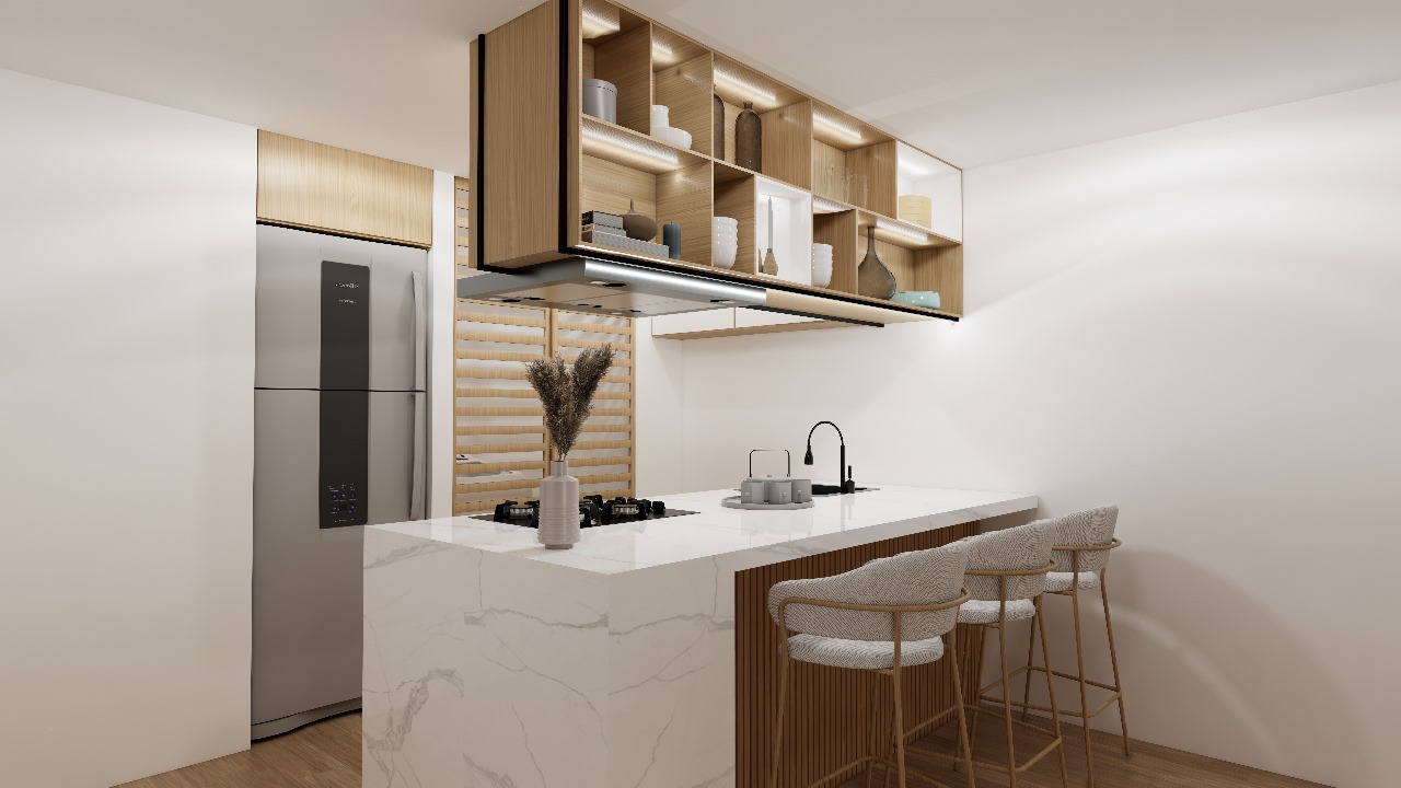 Diseño de cocina integral creativa