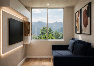 Diseño de interiores apartamento obra gris