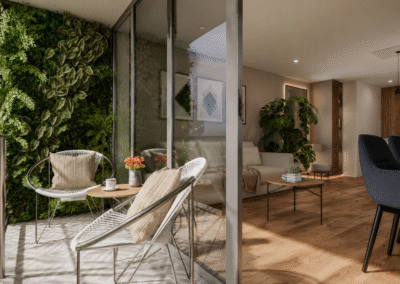 Diseño de interiores apartamento obra gris