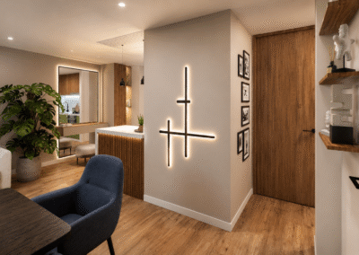 Diseño de interiores apartamento obra gris