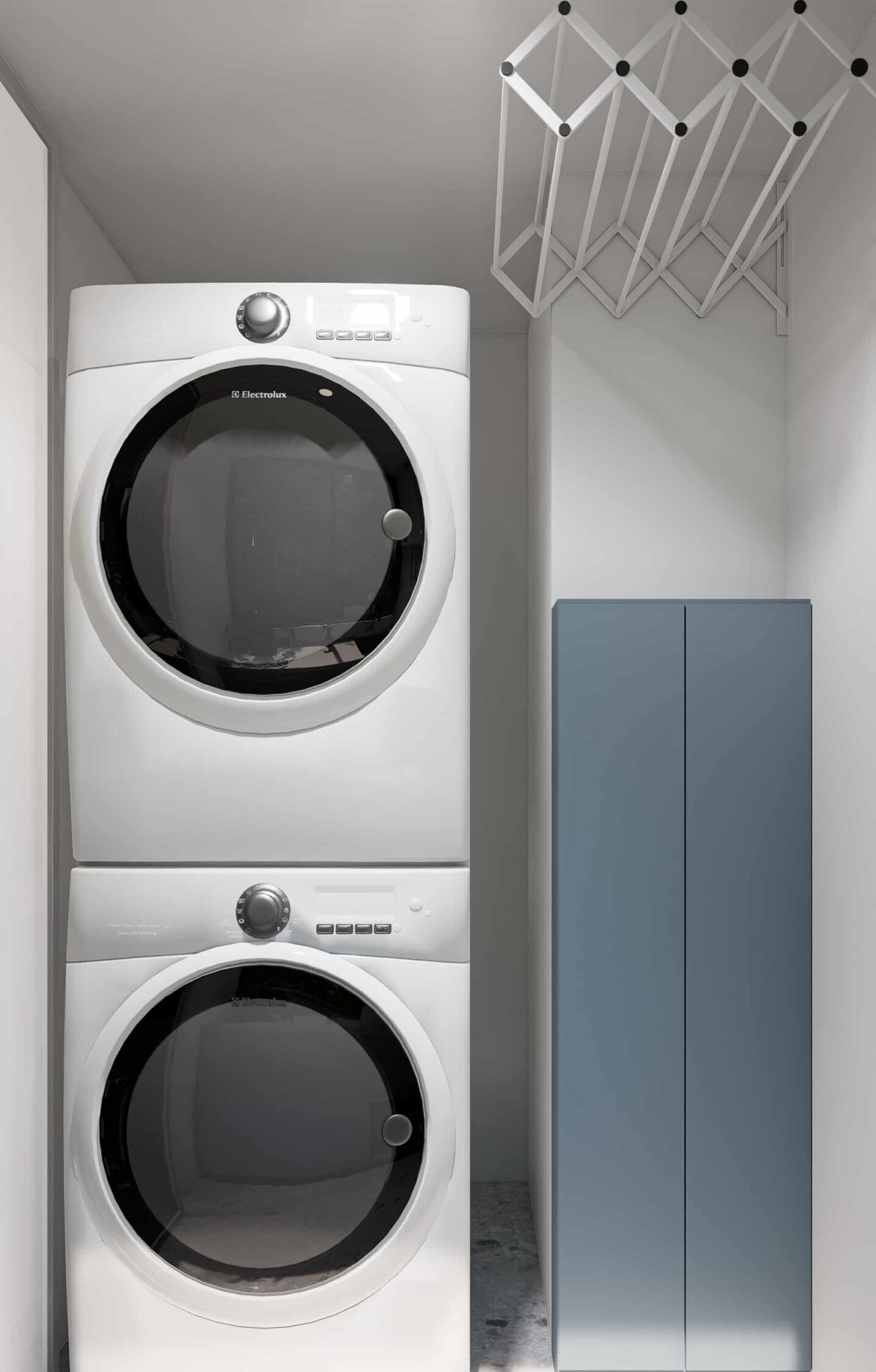 Diseño premium de cuarto de ropa moderno