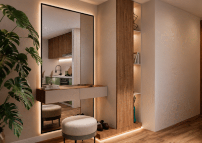 Diseño de interiores apartamento obra gris