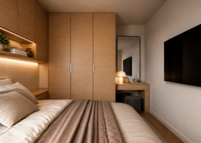 Diseño de interiores apartamento obra gris
