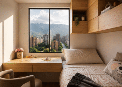 Diseño de interiores apartamento obra gris