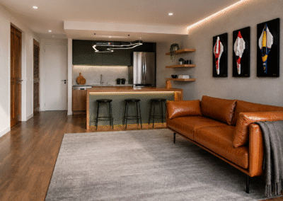 Diseño de interiores apartamento obra gris