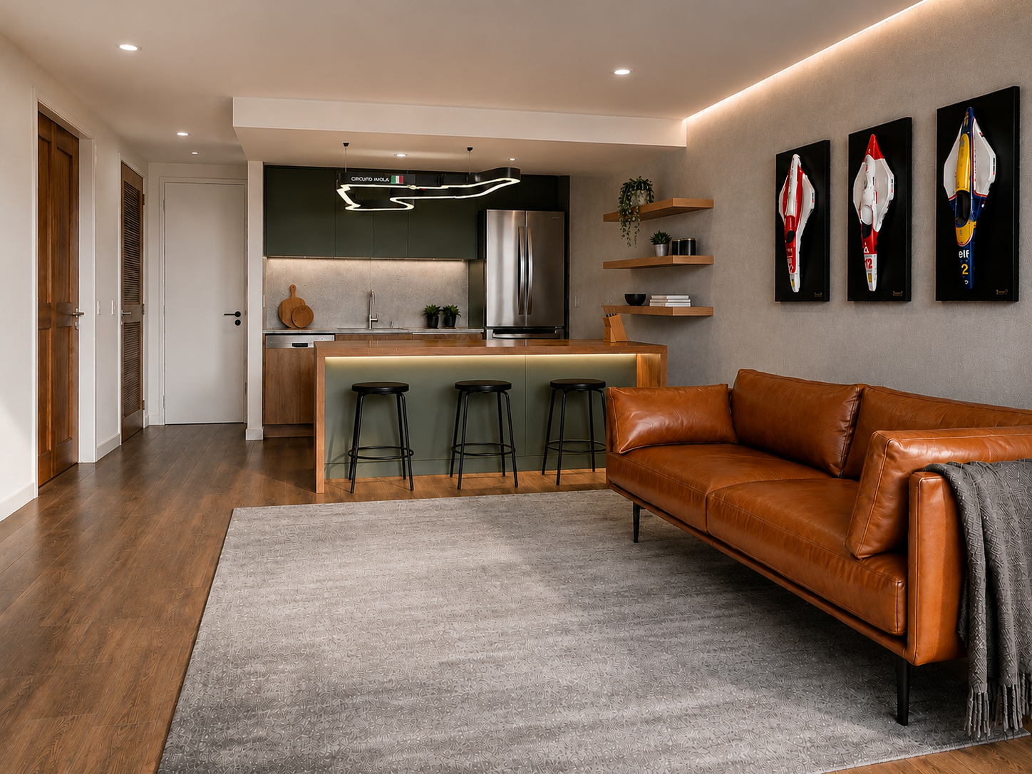 Diseño de interiores apartamento obra gris