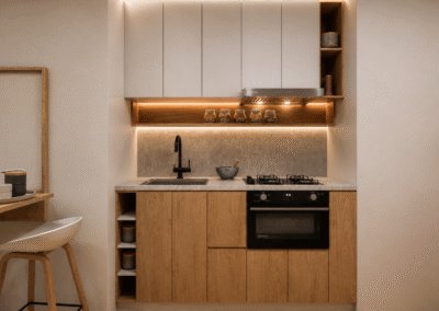 Diseño de interiores apartamento obra gris