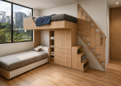 Diseño de interiores apartamento obra gris
