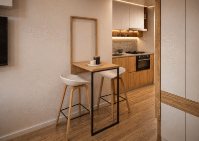 Diseño de interiores apartamento obra gris