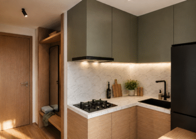 Diseño de interiores apartamento obra gris