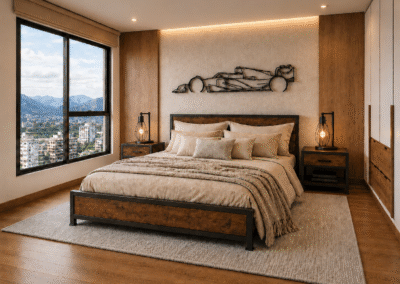 Diseño de interiores apartamento obra gris