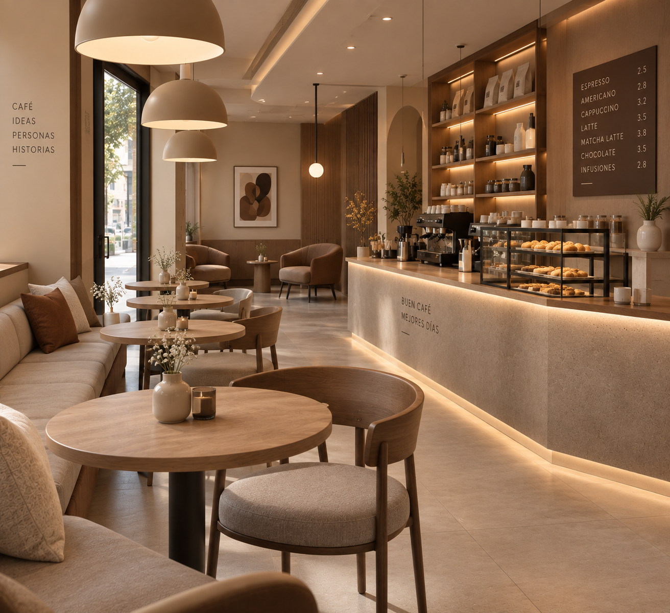 Diseño de interiores para restaurantes cafeterías y espacios comerciales